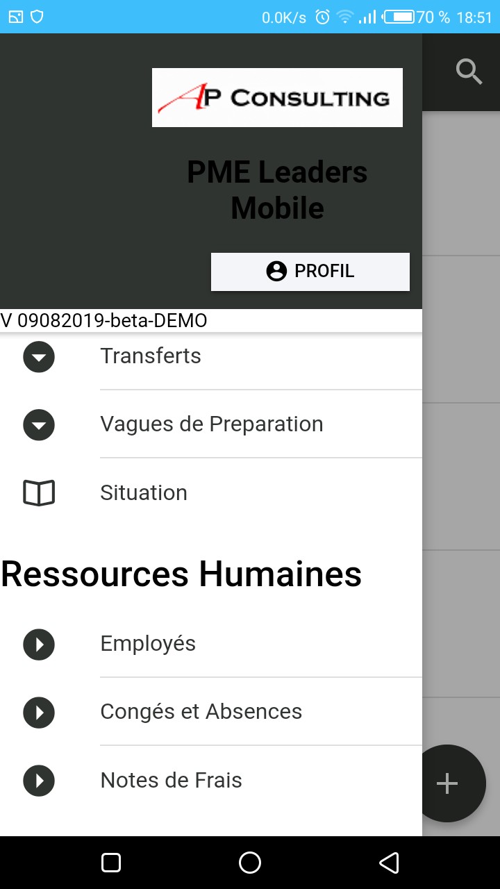 Menu Ressources Humaines