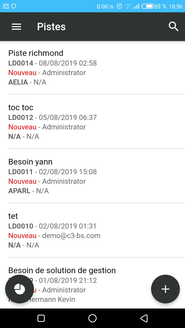 Liste Piste commerciale